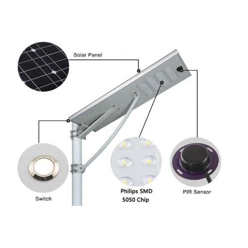 Integrated Solar Street Light SSL90W AIO Solar Street Light (standard set)